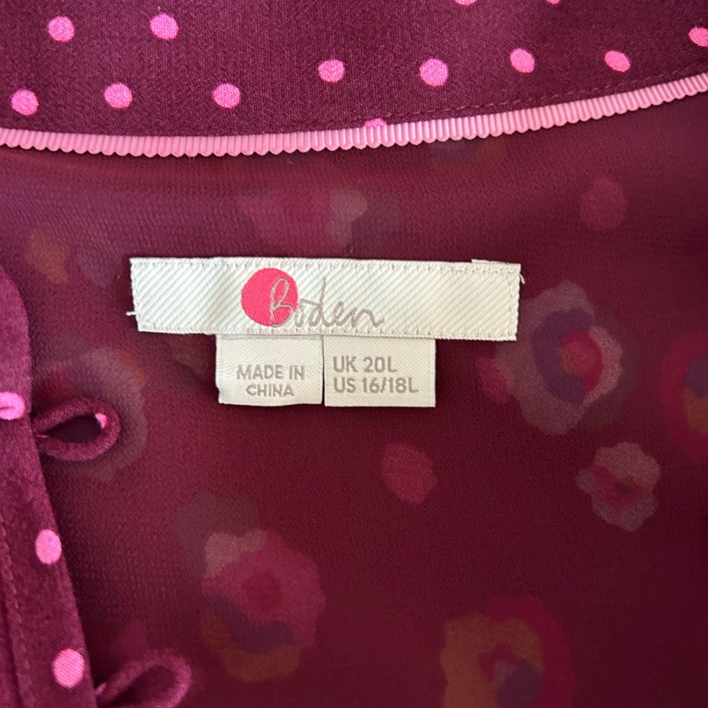 Boden Burgundy Floral Long Sleeve Dress - Picture 6 of 11